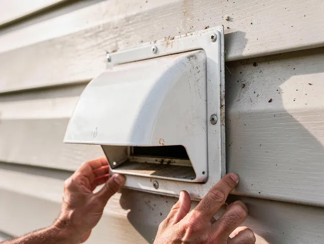 Green Dryer Vent Cleaning technician delivering thorough residential dryer vent cleaning service in Green